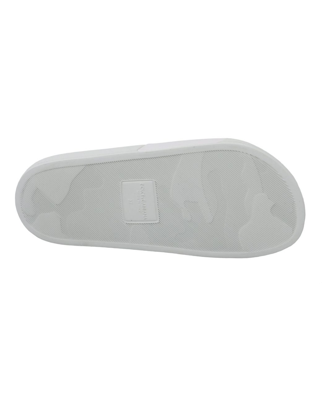 Dolce & Gabbana White Leather #dgfamily Slides Shoes Sandals