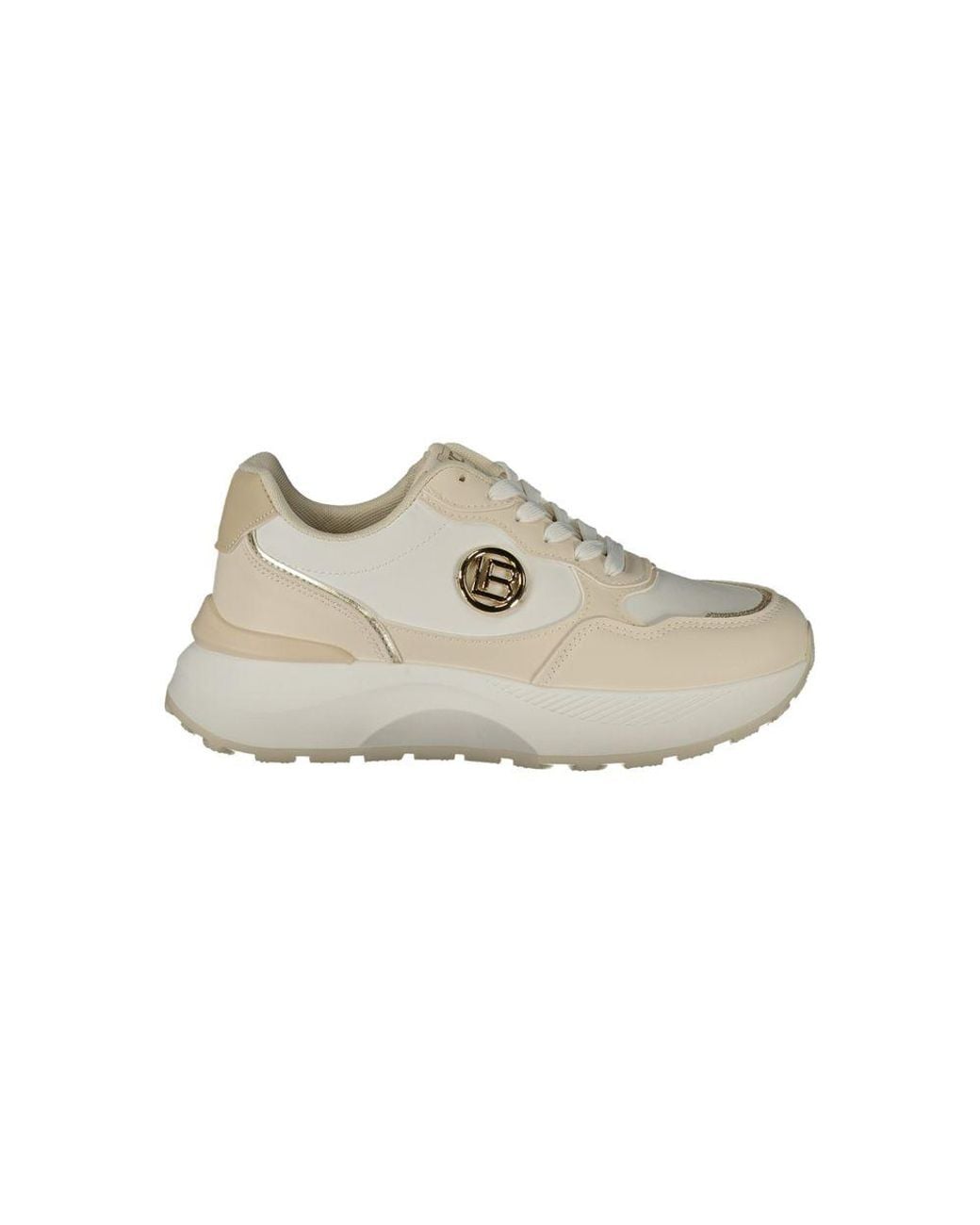 Laura Biagiotti Gray Beige Polyurethane Female Sneaker