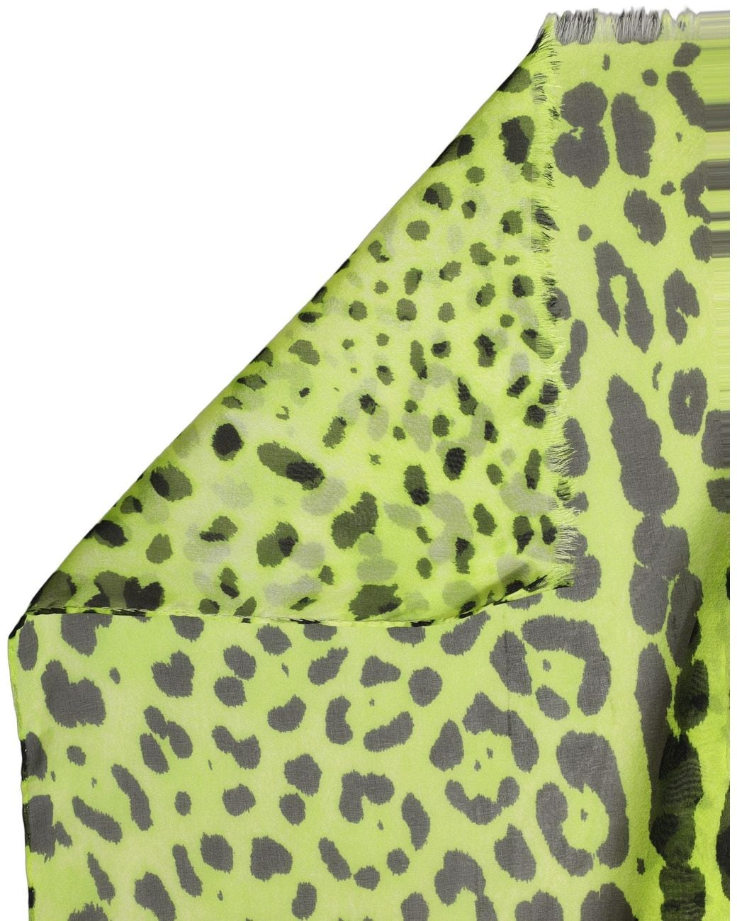 Dolce & Gabbana Green Leopard Print Silk Shawl Stole Scarf