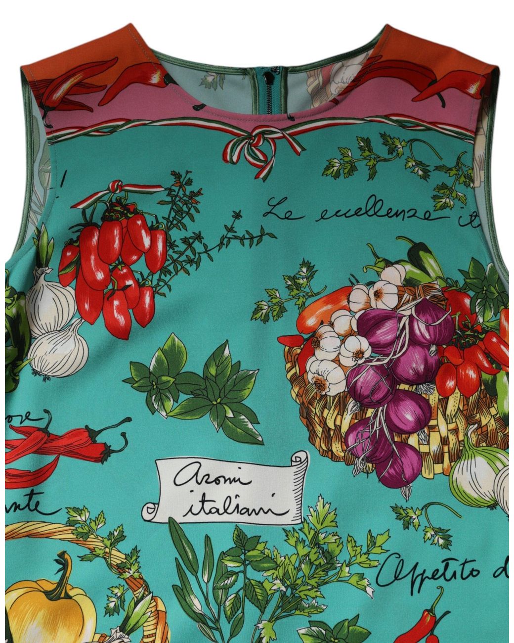 Dolce & Gabbana Green Multicolor Floral Silk Sleeveless Tank Top for men