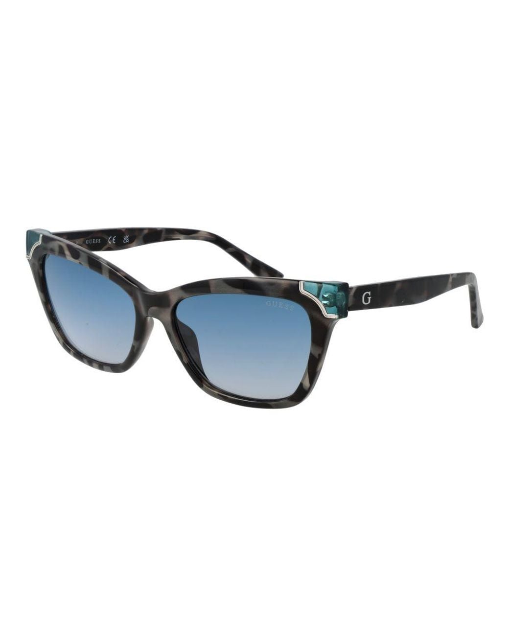 Guess Blue Multicolor Stainless Steel Sunglasses