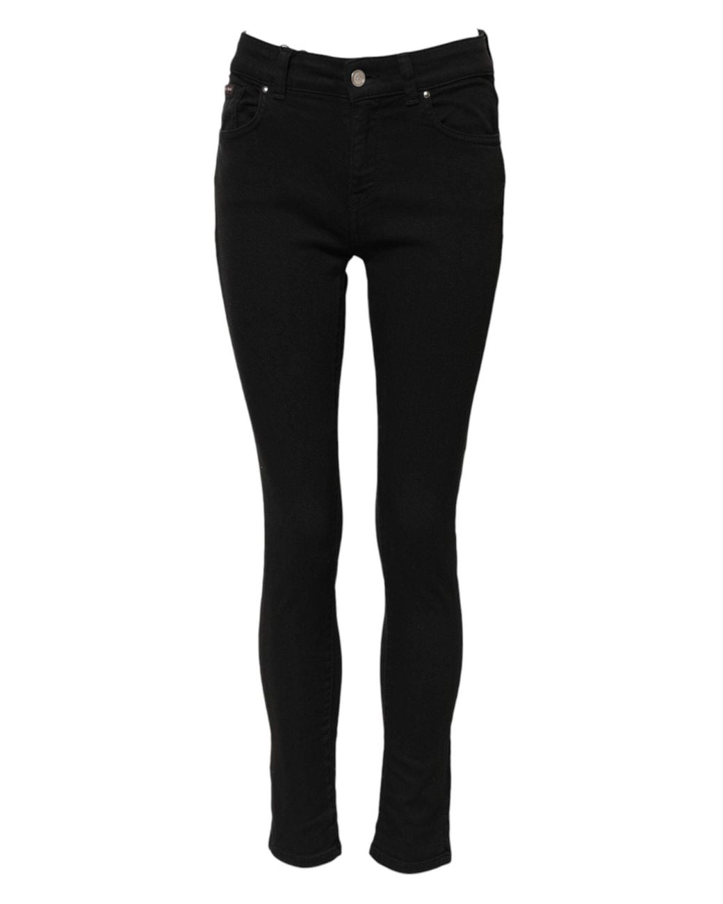 Dolce & Gabbana Black Cotton Logo Skinny Midwaist Denim Jeans for men