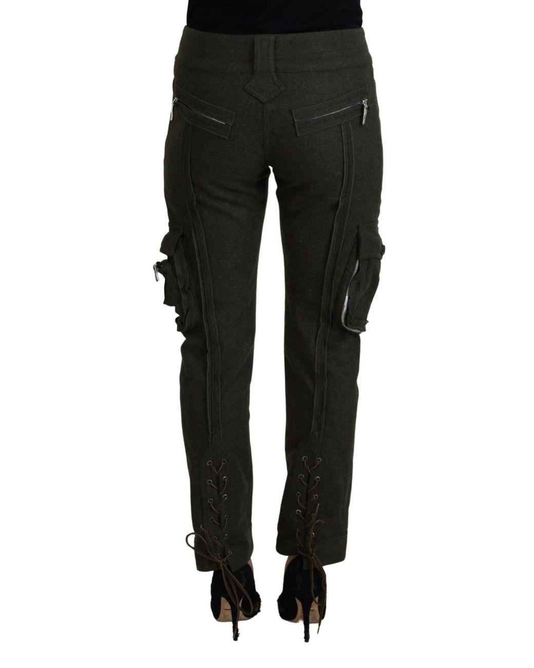 Ermanno Scervino Black Elegant Tapered Wool-Blend Pant