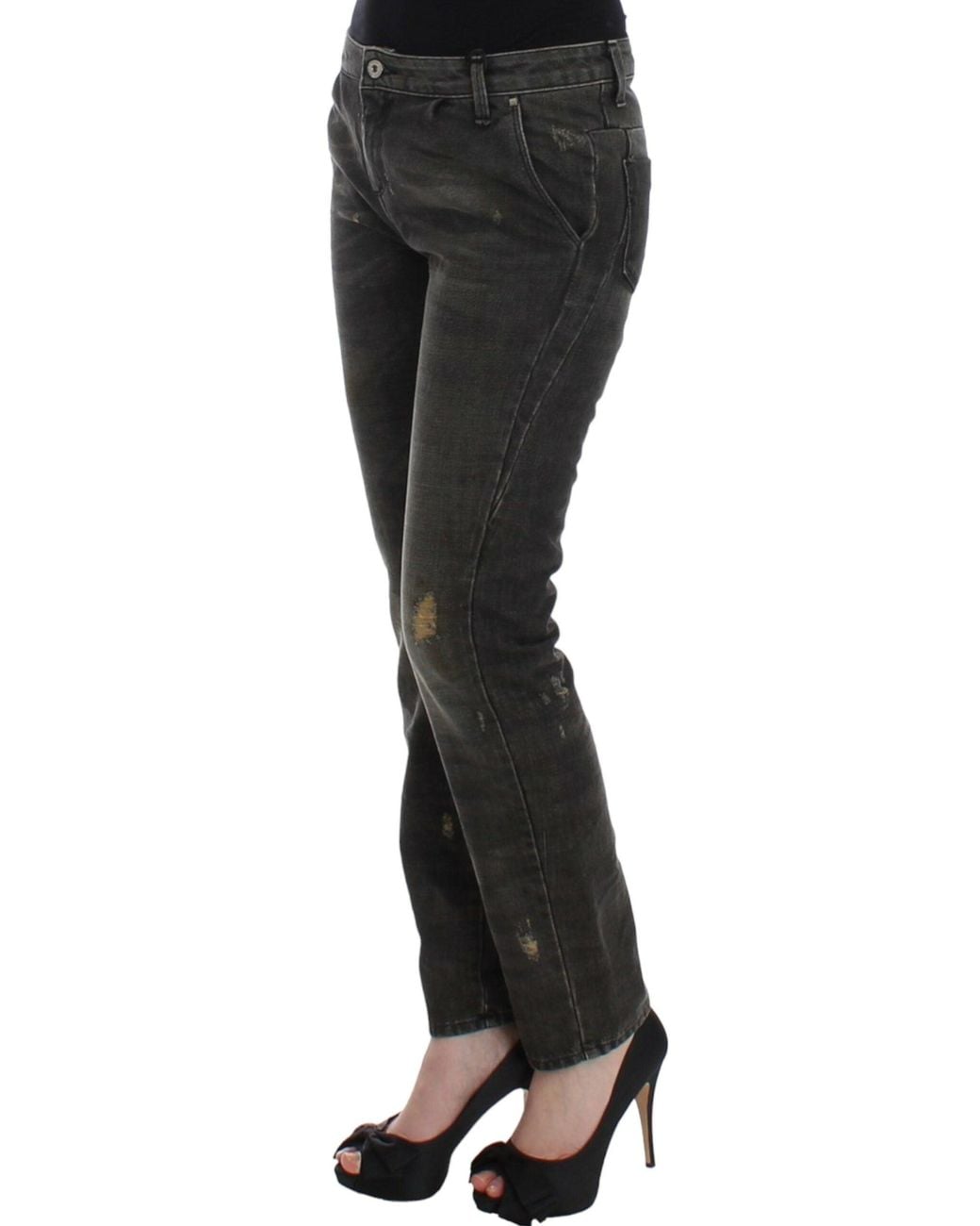 CoSTUME NATIONAL Black Distressed Jeans