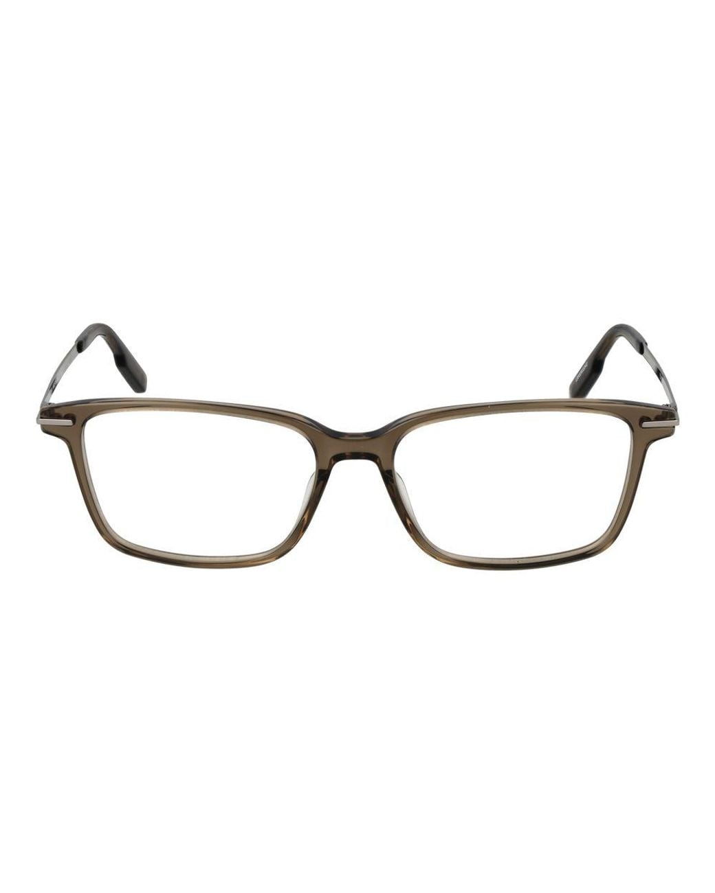 Zegna Brown Beige Acetate Glasses (frames) for men
