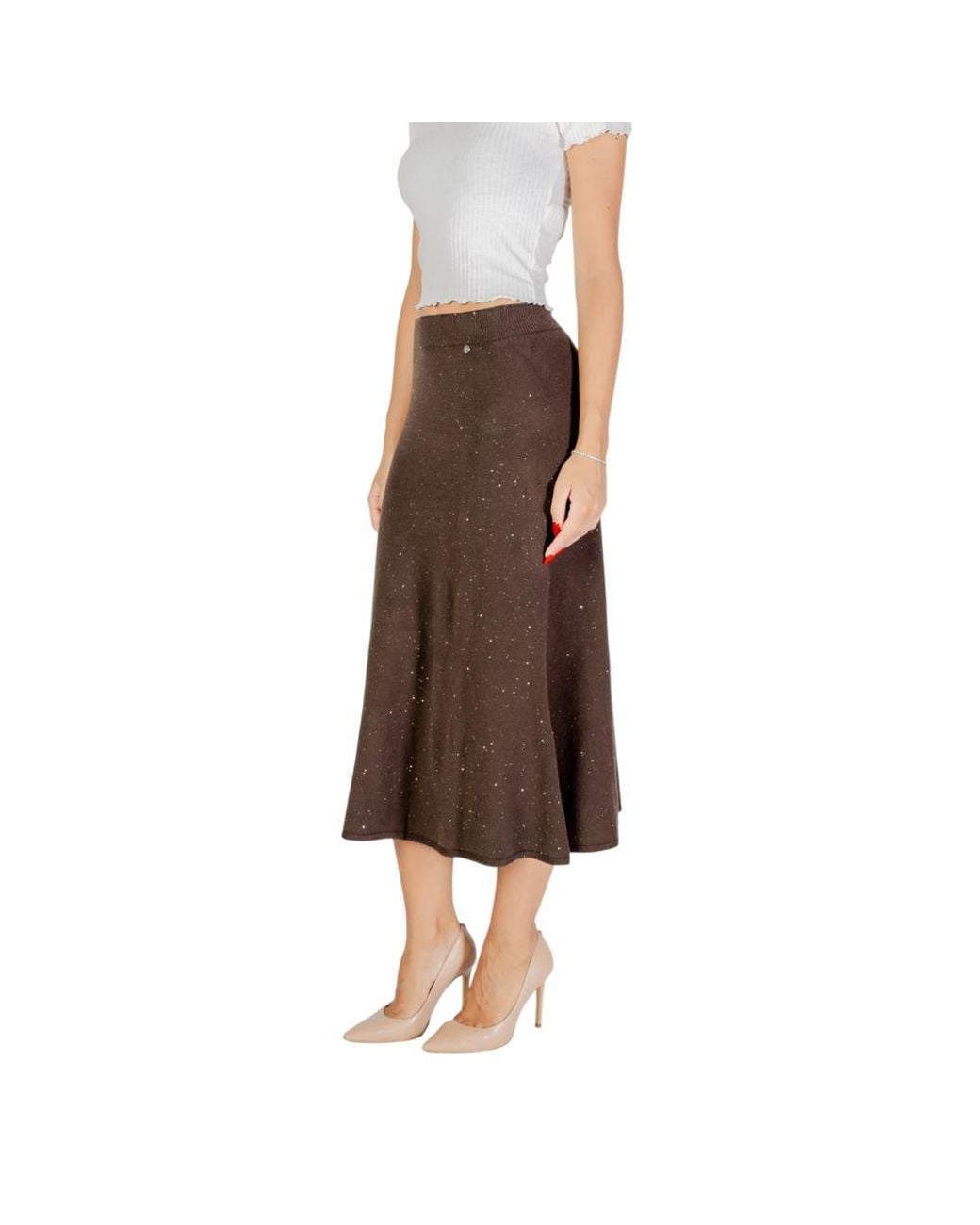 Liu Jo Brown Viscose Long Skirt