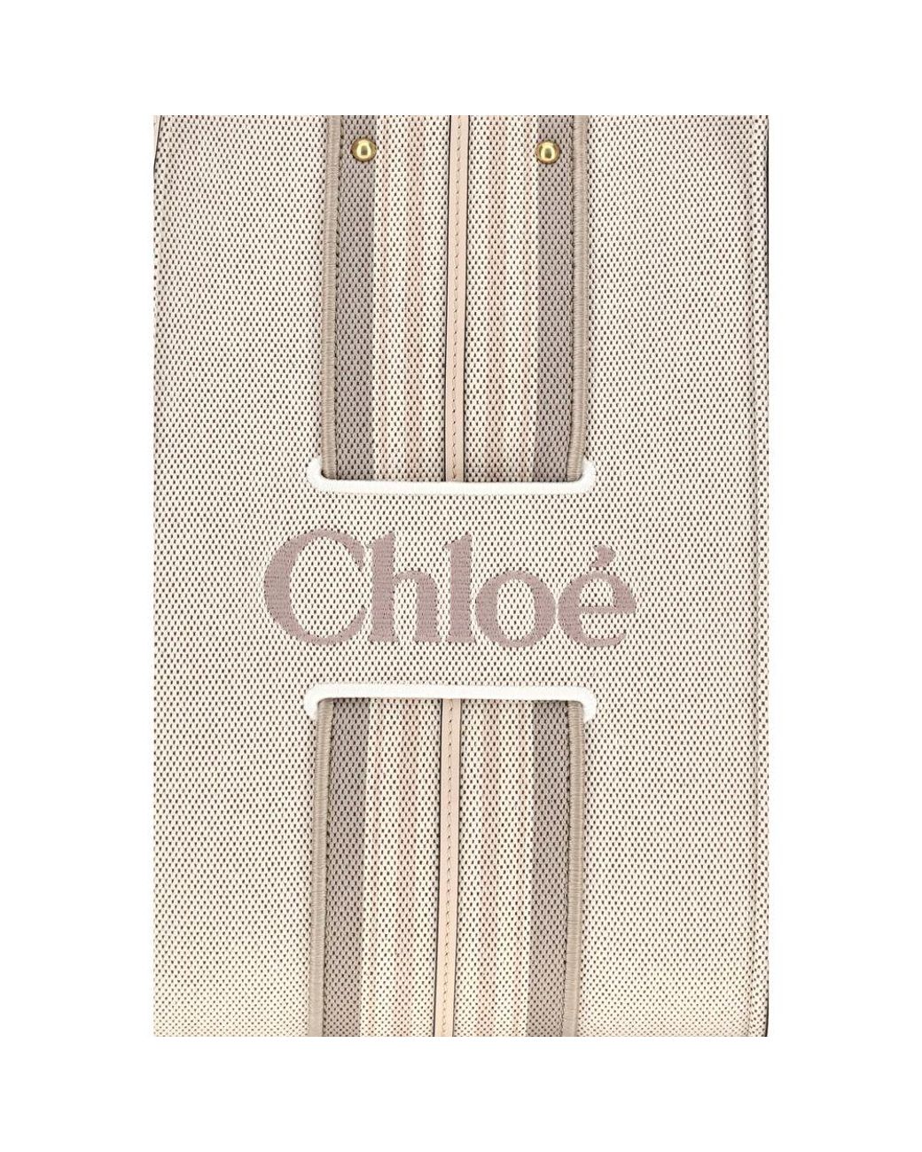 Chloé White Chloé Woody Loop Shoulder Bag