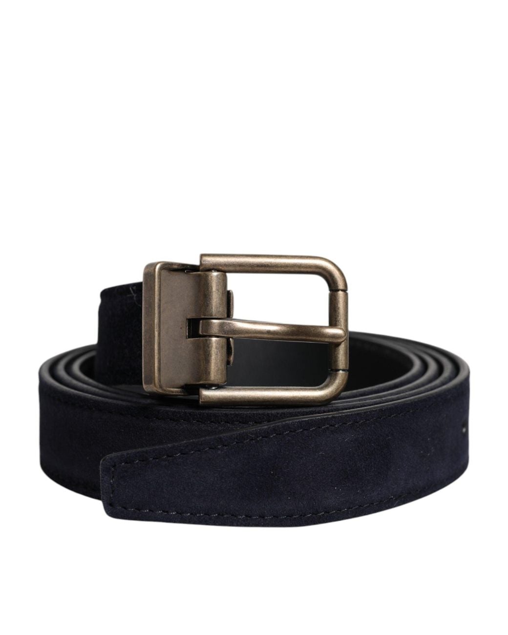 Dolce & Gabbana Blue Goat Leather Metal Buckle Classic Belt for men