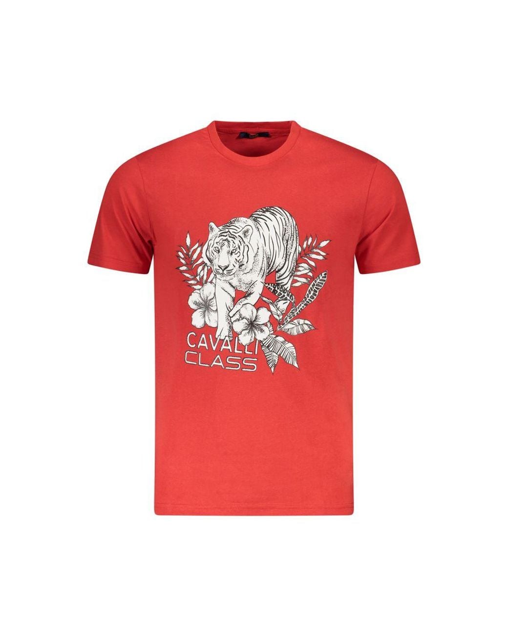 Roberto Cavalli Red Cotton T-Shirt for men