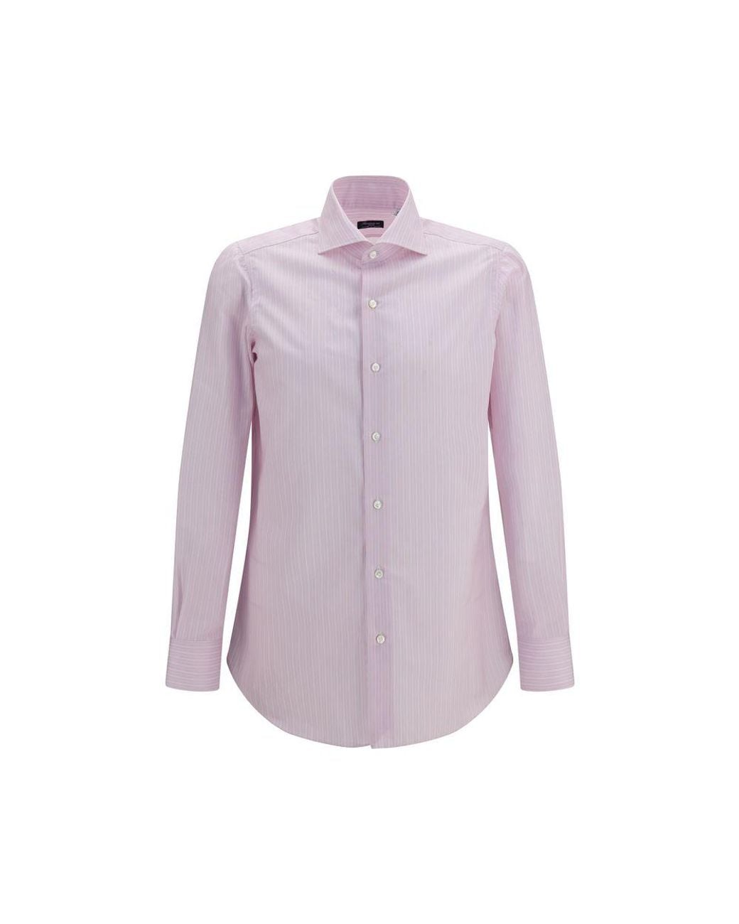 Finamore 1925 Purple Cotton Dress Shirt for men