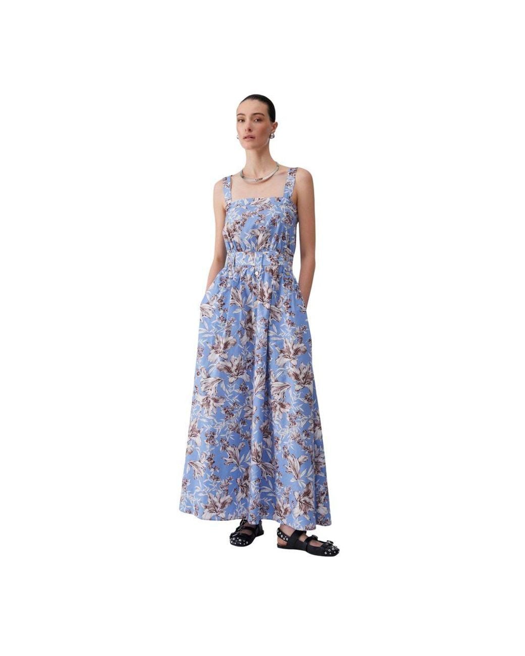 Liu Jo Blue Cotton Long Dress