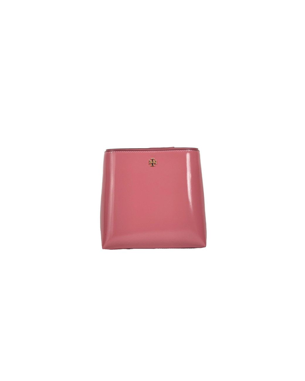 Tory Burch Red Patent Emerson Small Bucket Bag Purse