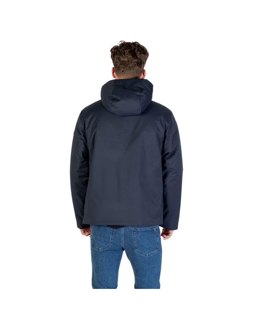 EA7 Blue Polyester Coat for men