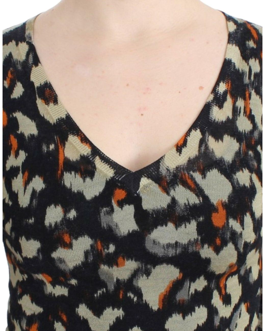 Roberto Cavalli Black Elegant V-Neck Wool Jumper