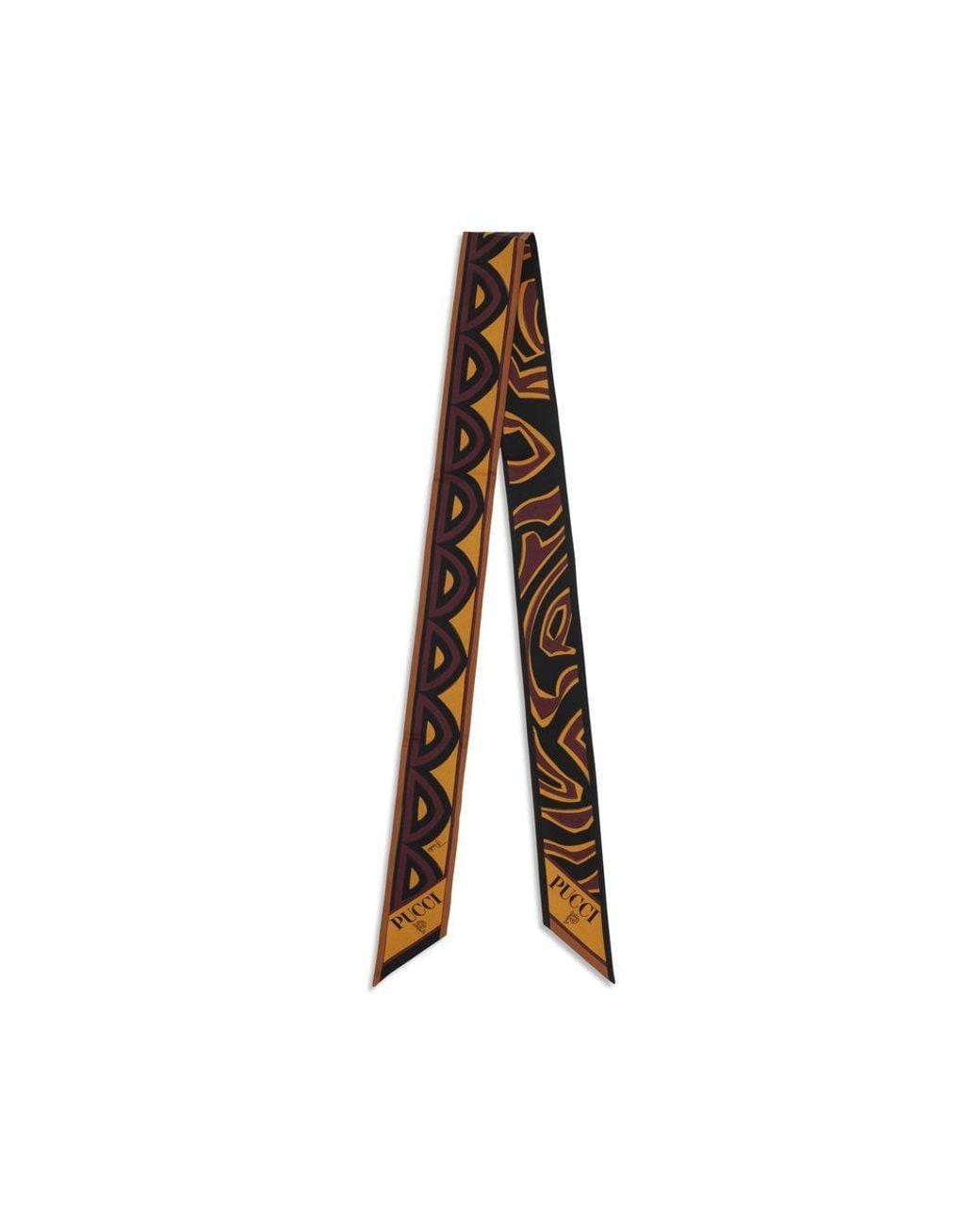Emilio Pucci Brown Multicolor Silk Scarf