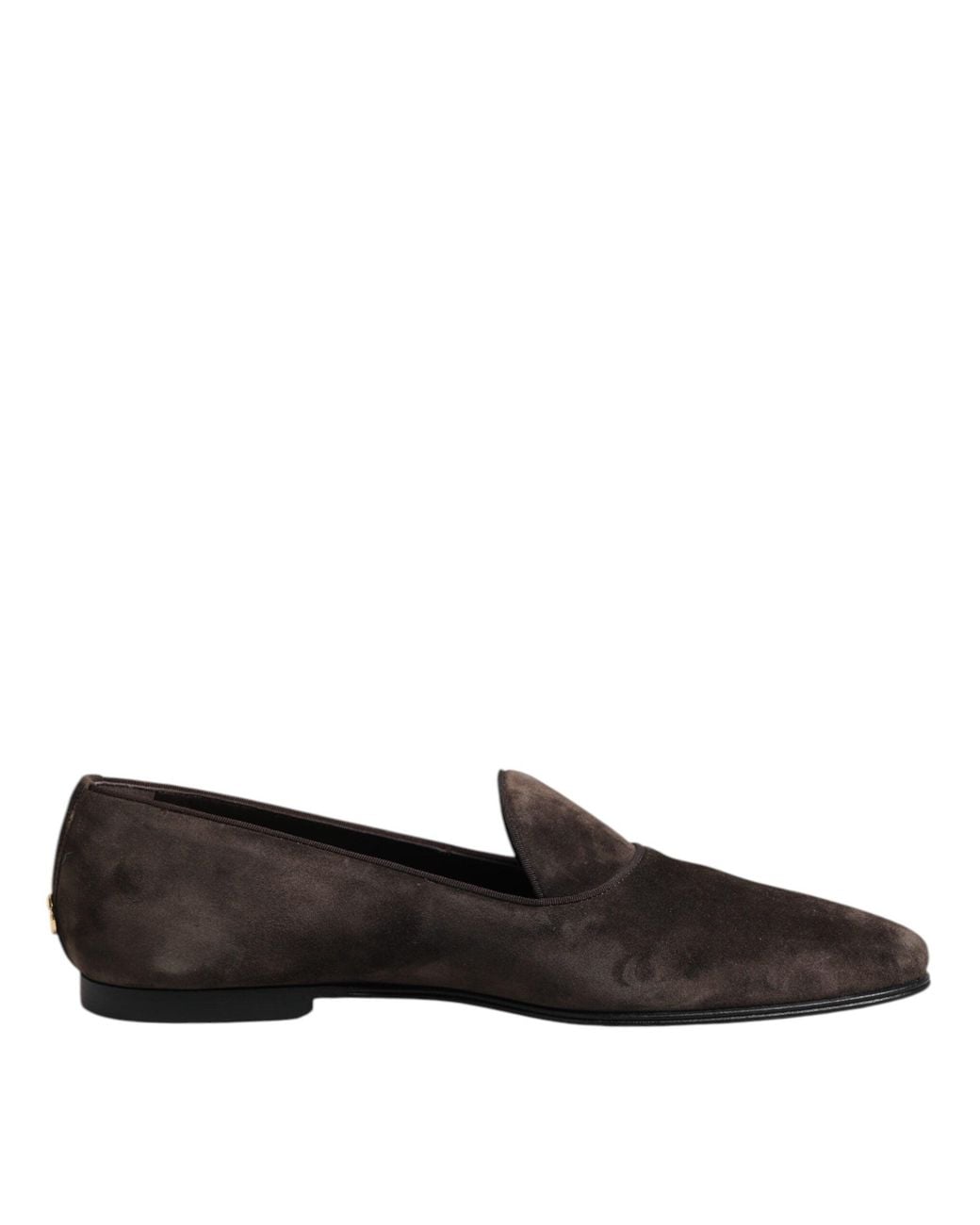 Dolce & Gabbana Black Brown Velvet Leather Slip On Loafers Shoes for men