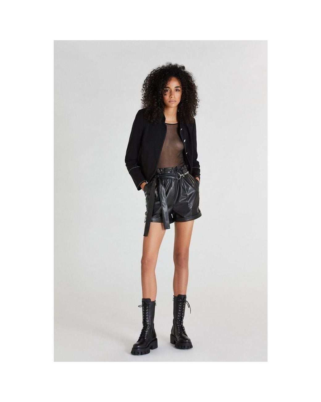 Patrizia Pepe Black Polyethylene Short And Mini Shorts