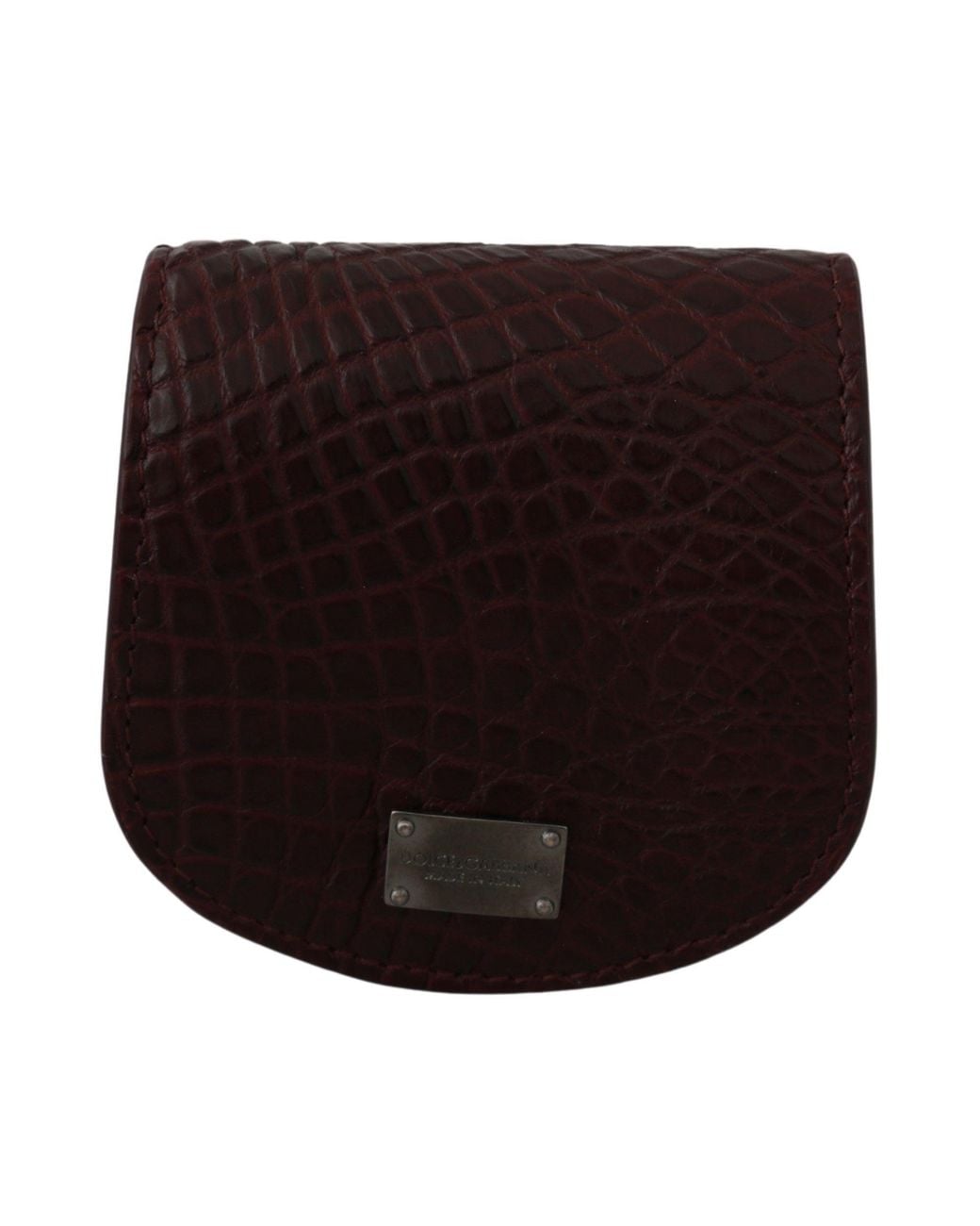 Dolce & Gabbana Brown Refined Caimano Leather Coin Case for men