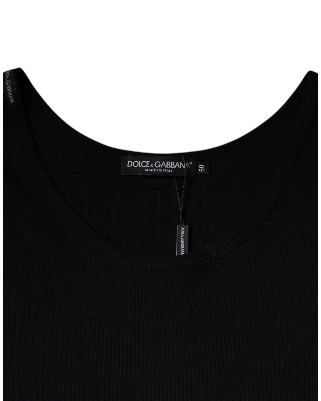 Dolce & Gabbana Black Ribbed Tank Top Underwear for men