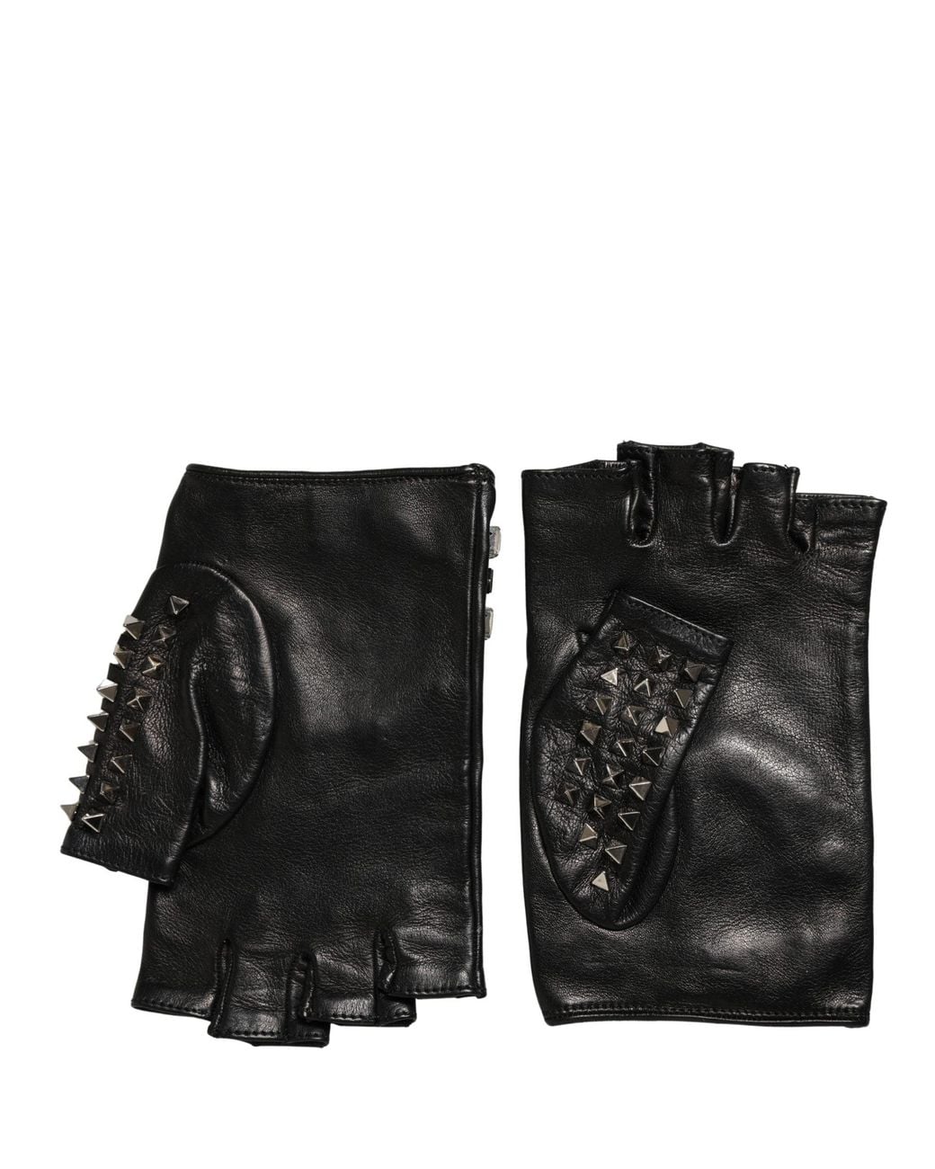 Dolce & Gabbana Black Embellished Wrist Length Mitten Gloves