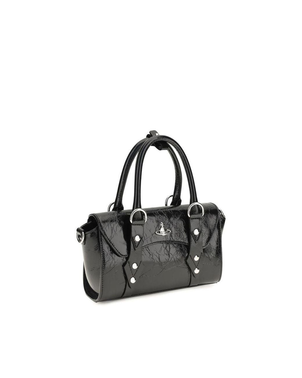Vivienne Westwood Black Calf Leather Bos Taurus Shoulder Bag