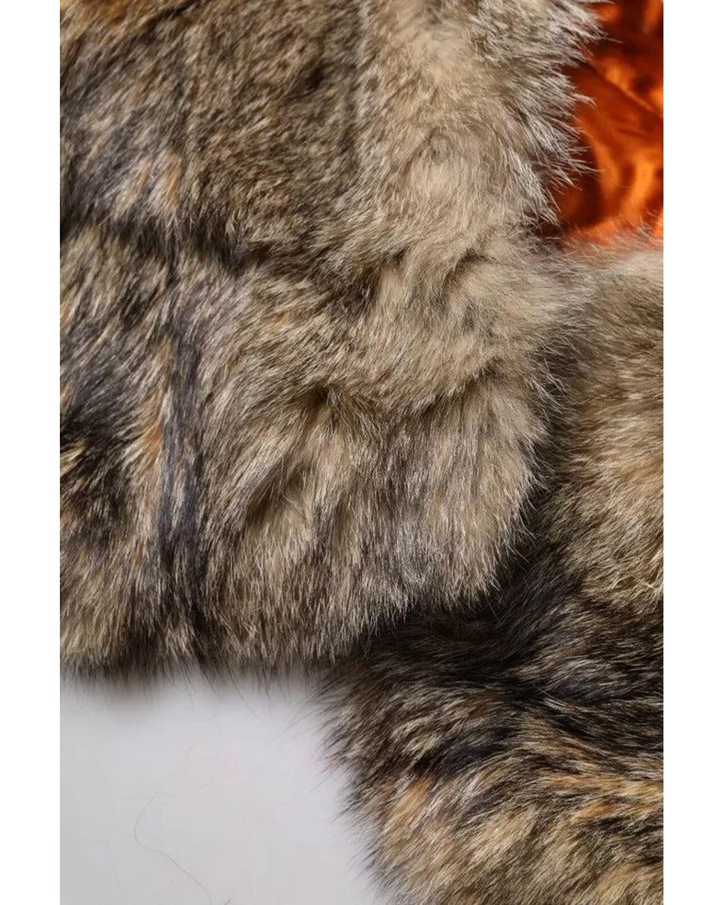 Dolce & Gabbana Brown Fur Shoulder Collar Neck Wrap Scarf