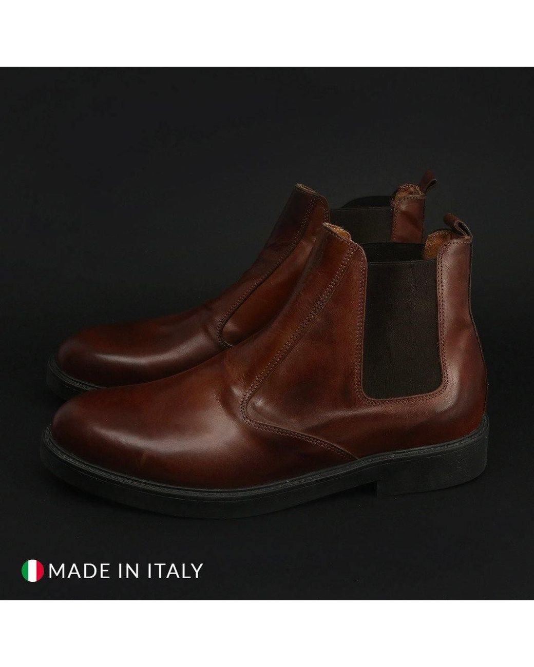 DUCA DI MORRONE Brown Men Cosovaro Crust Leather Ankle Boots for men