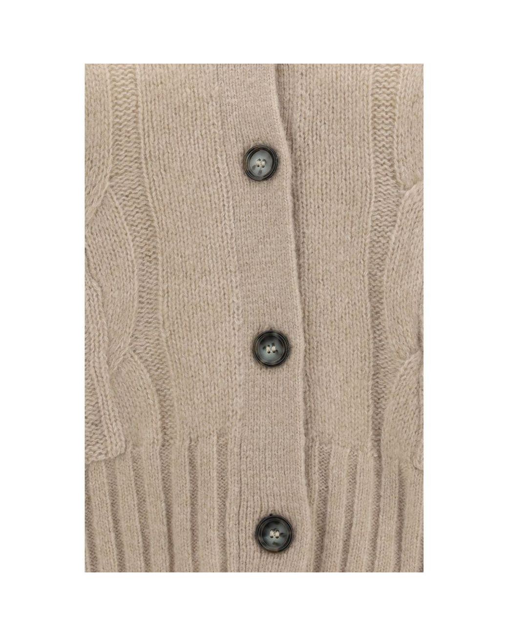 Allude Natural Beige Cashmere Cardigan