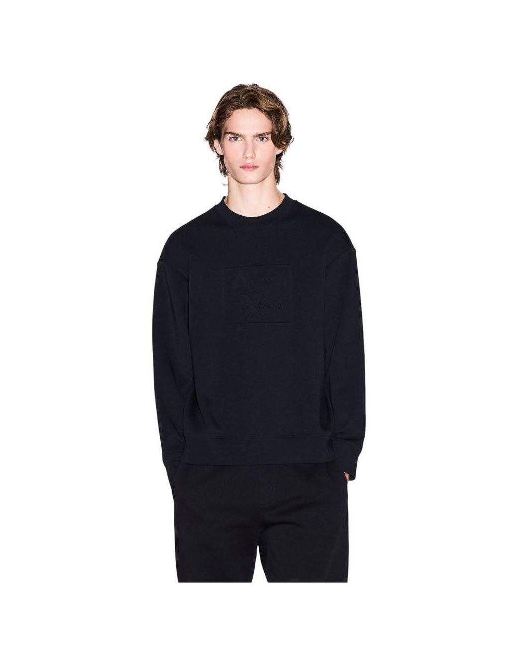 ARMANI EXCHANGE Blue Black Cotton Sweatshirt for men