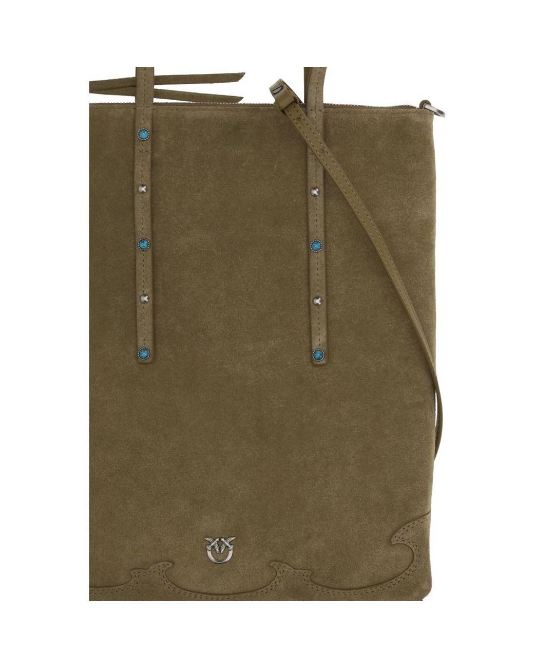 Pinko Green Calf Leather Bos Taurus Shoulder Bag