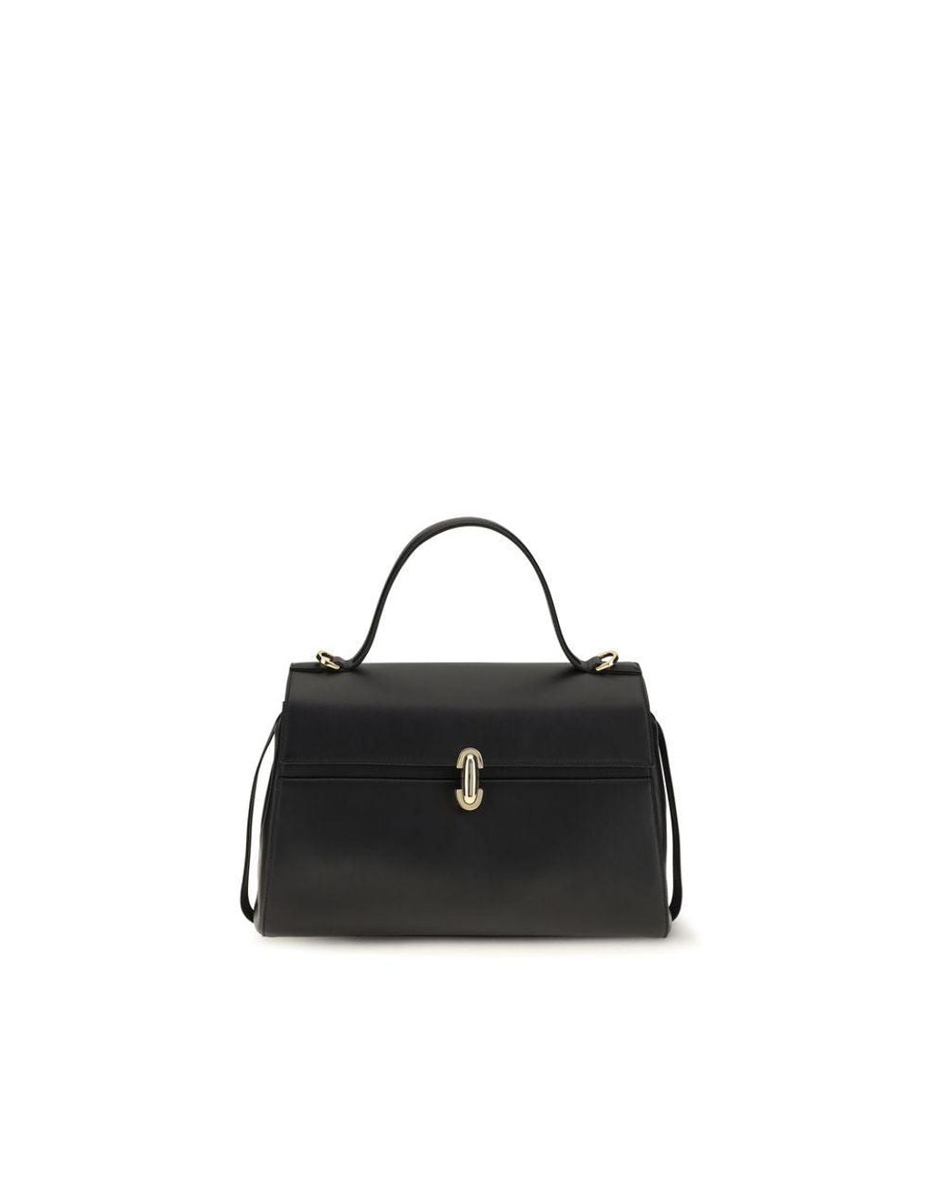 SAVETTE Black Calf Leather Bos Taurus Handbag