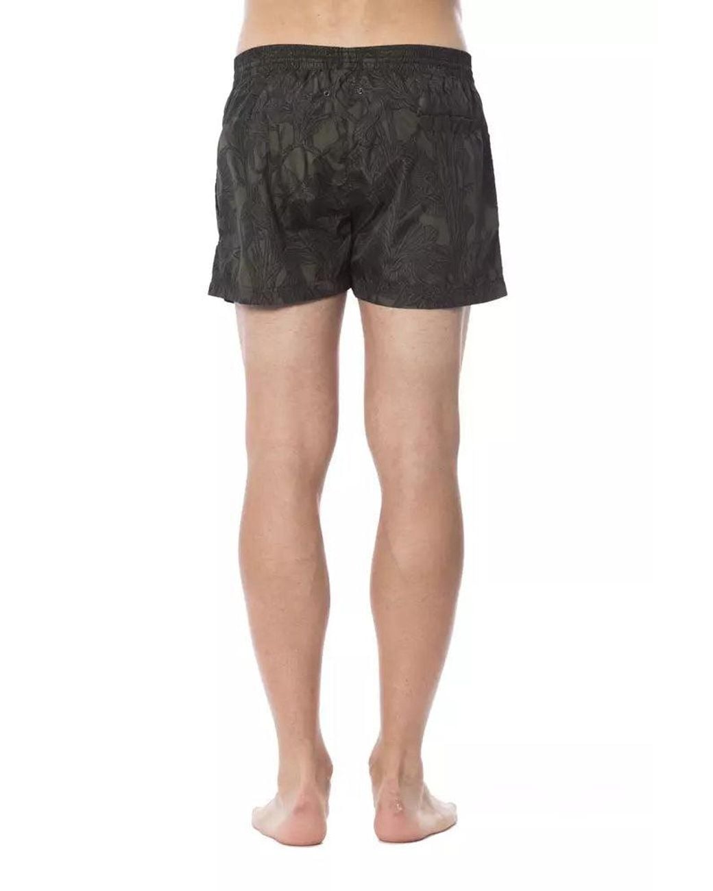 Roberto Cavalli Black Sleek Army Printed Swimsuit for men