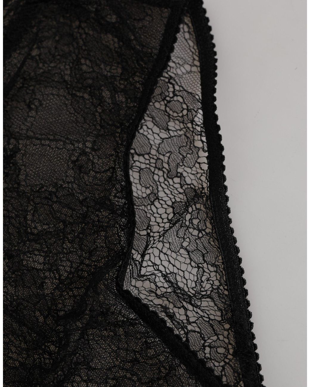Dolce & Gabbana Black Nylon Stretch High Waist Panty Underwear