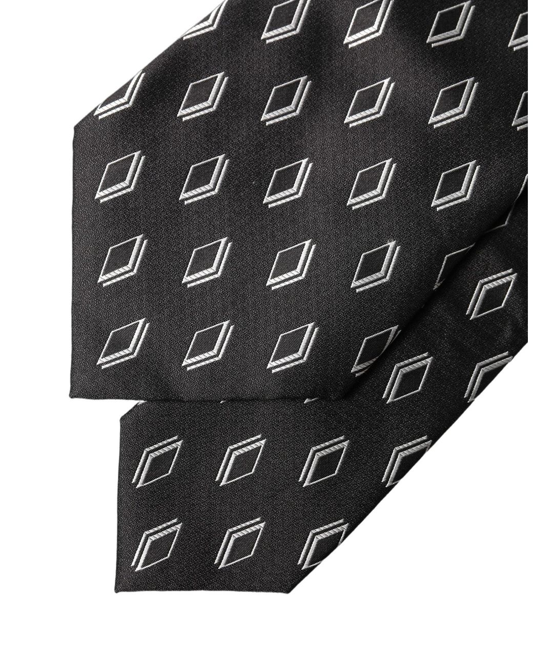 Dolce & Gabbana Black Patterned Silk Adjustable 'Sd Neckwomen's Tie