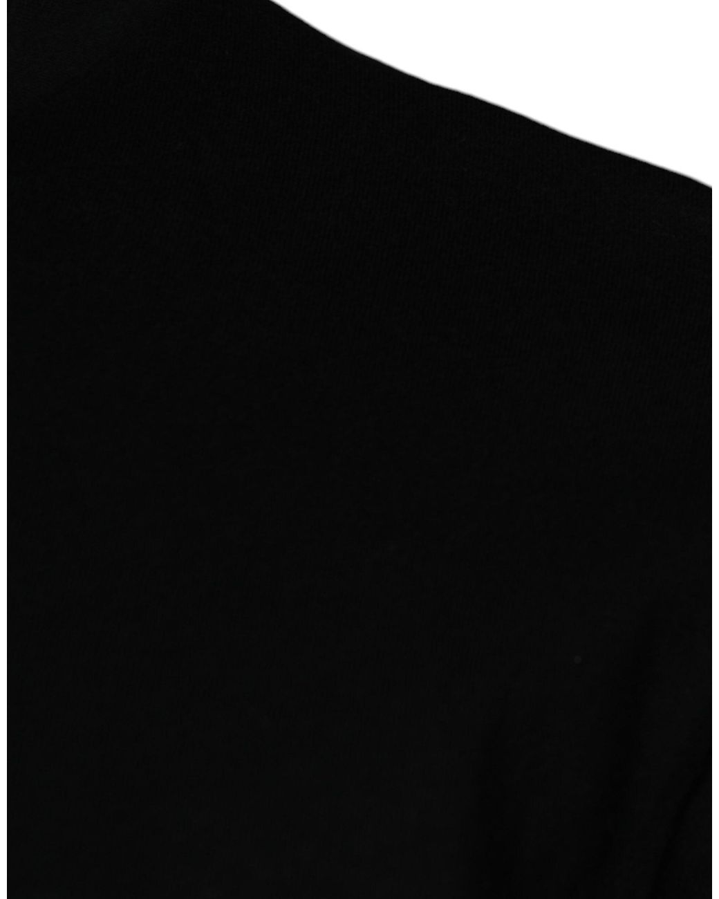 Dolce & Gabbana Black Amore Print Cotton Crew Neck T-Shirt for men