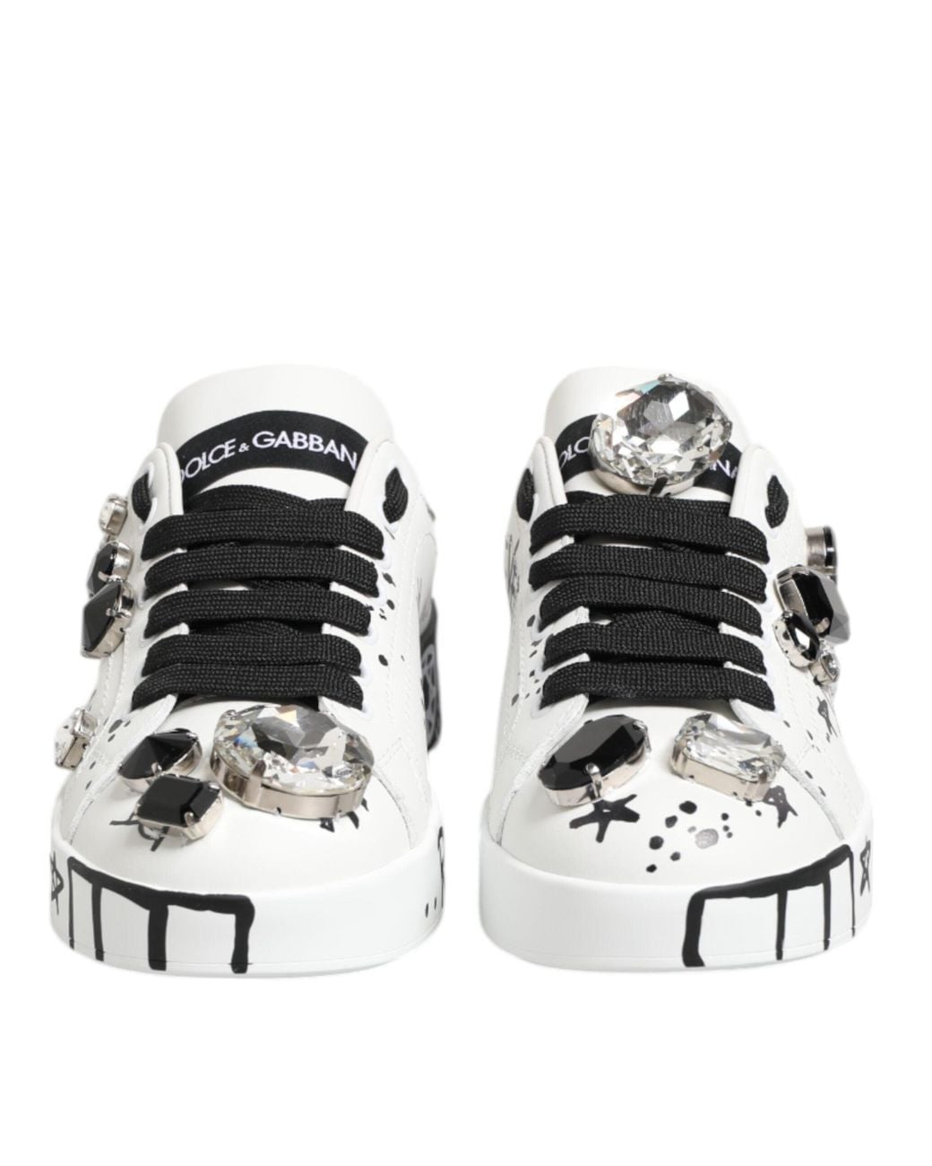 Dolce & Gabbana White Custom 2Zero Graffiti Sneakers