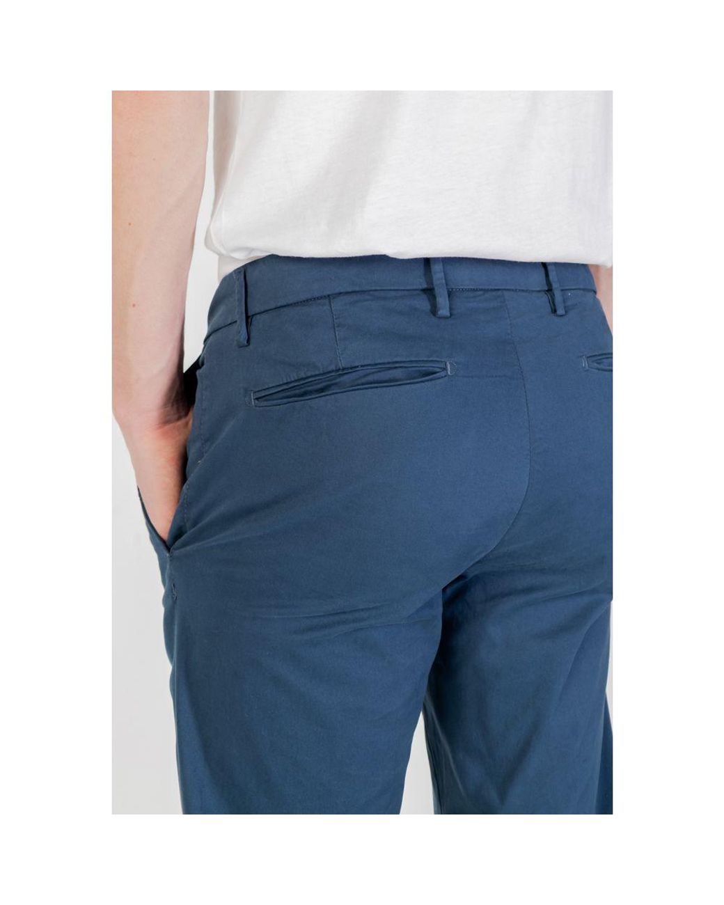 Borghese Blue Cotton Skinny Pants for men