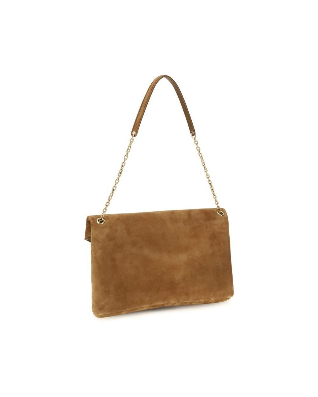 Saint Laurent Brown Beige Suede Leather Shoulder Bag