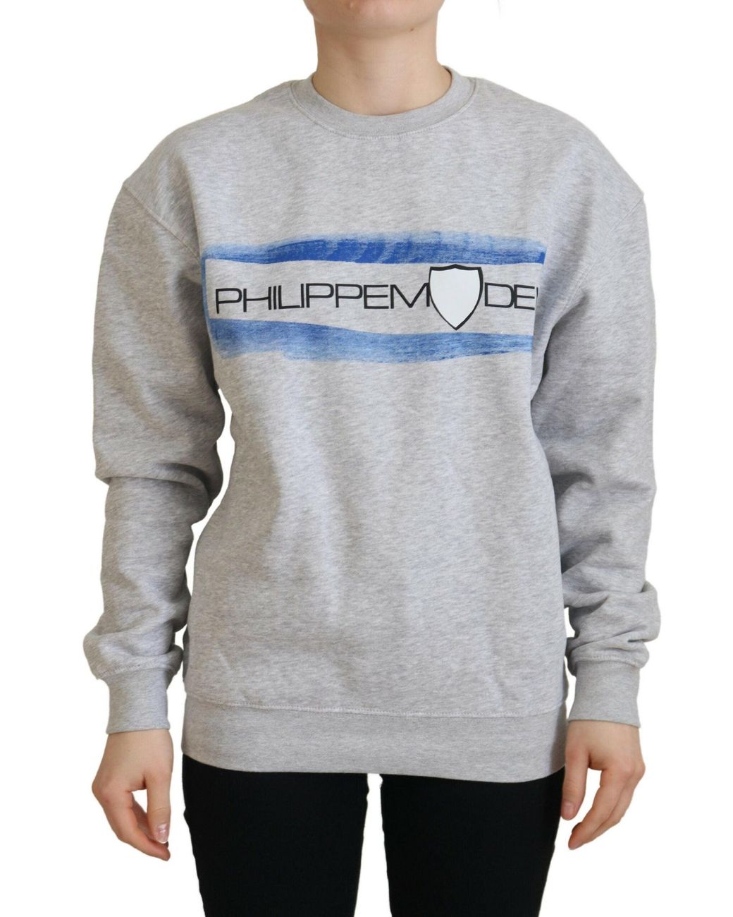 Philippe Model Gray Printed Long Sleeves Pullover Sweater
