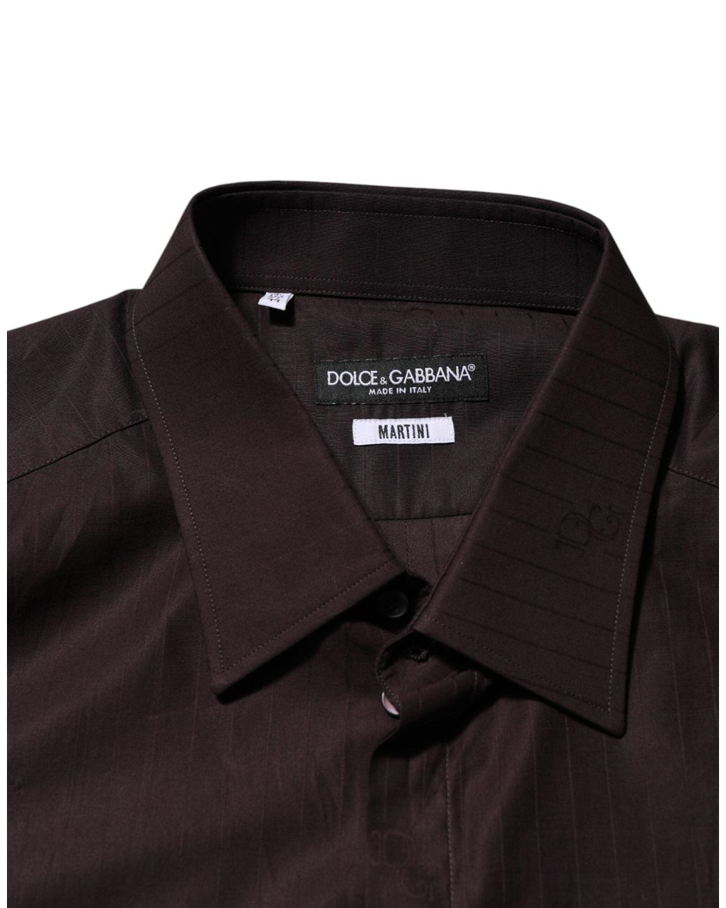 Dolce & Gabbana Black Cotton Longsleeve Martini Dress Shirt for men