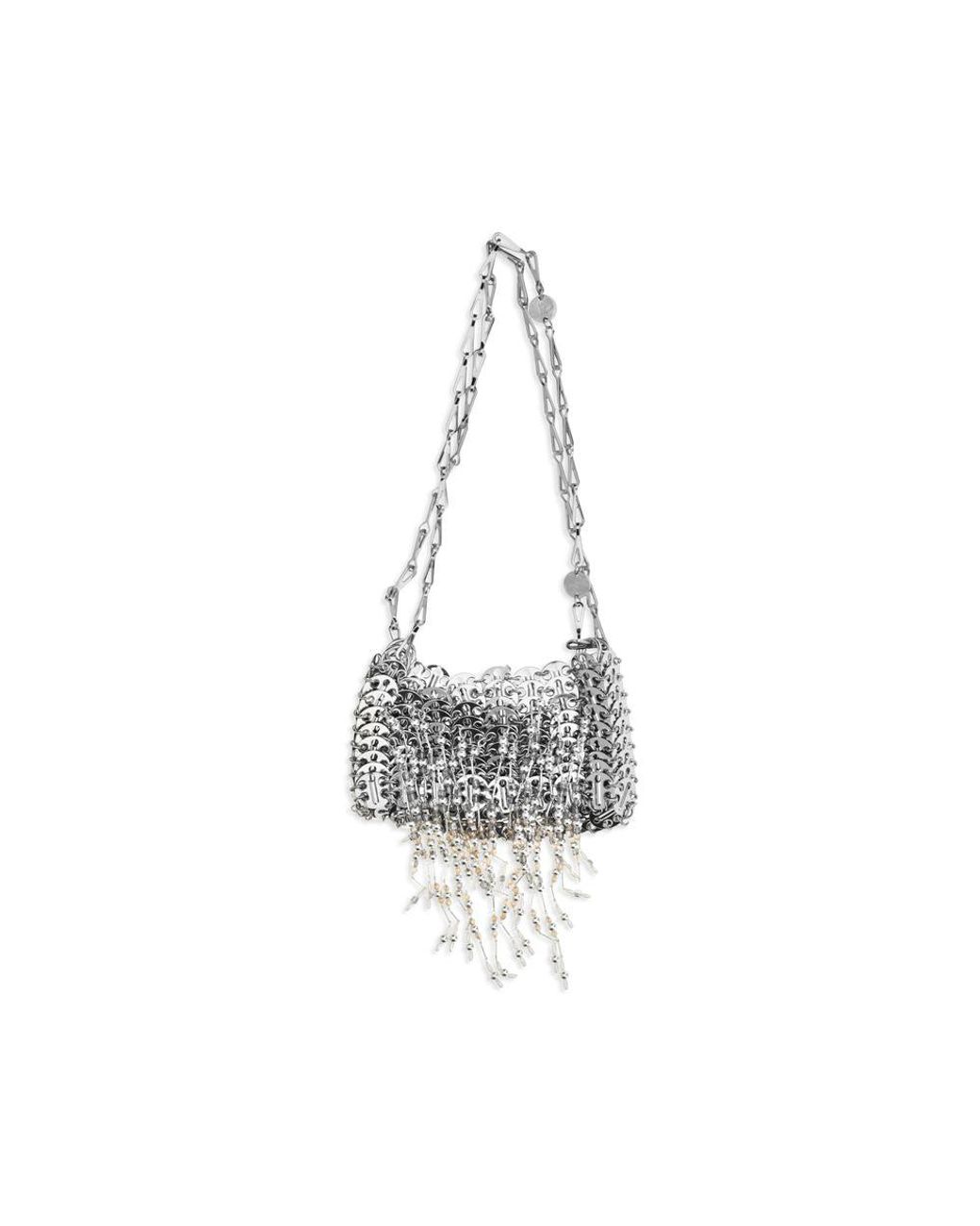 Rabanne White Silver Stainless Steel Shoulder Bag