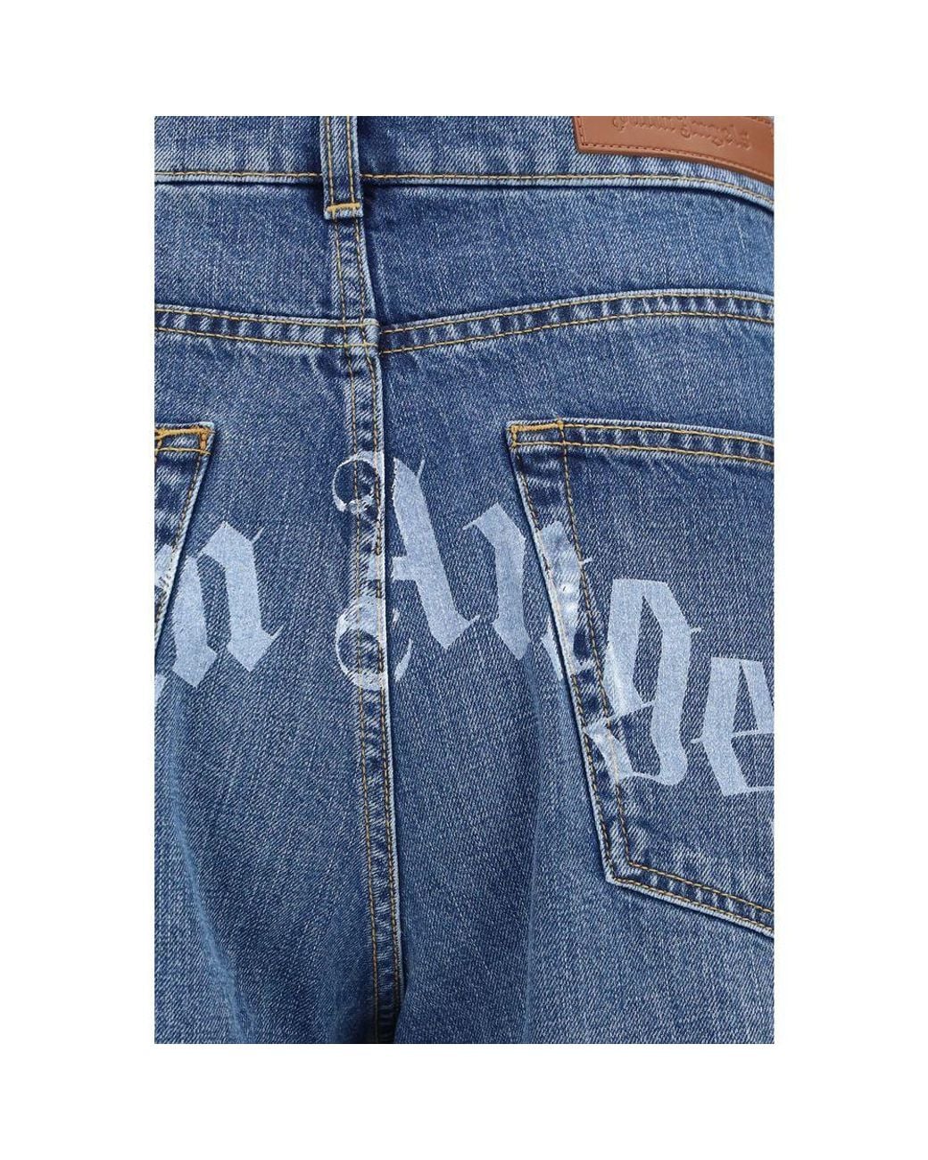 Palm Angels Blue Cotton Jeans Denim for men