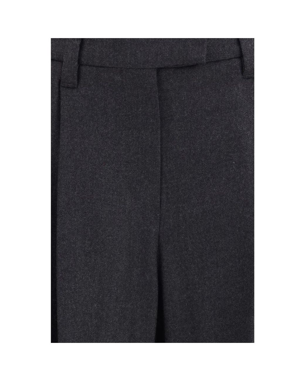 Brunello Cucinelli Blue Gray Wool Oves Aries Dress Pants
