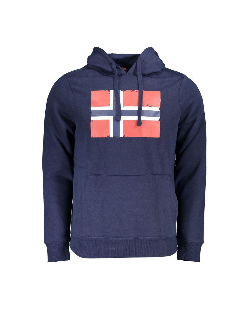 Norway 1963 Blue Cotton Men's Sweatshirt With Hood for men