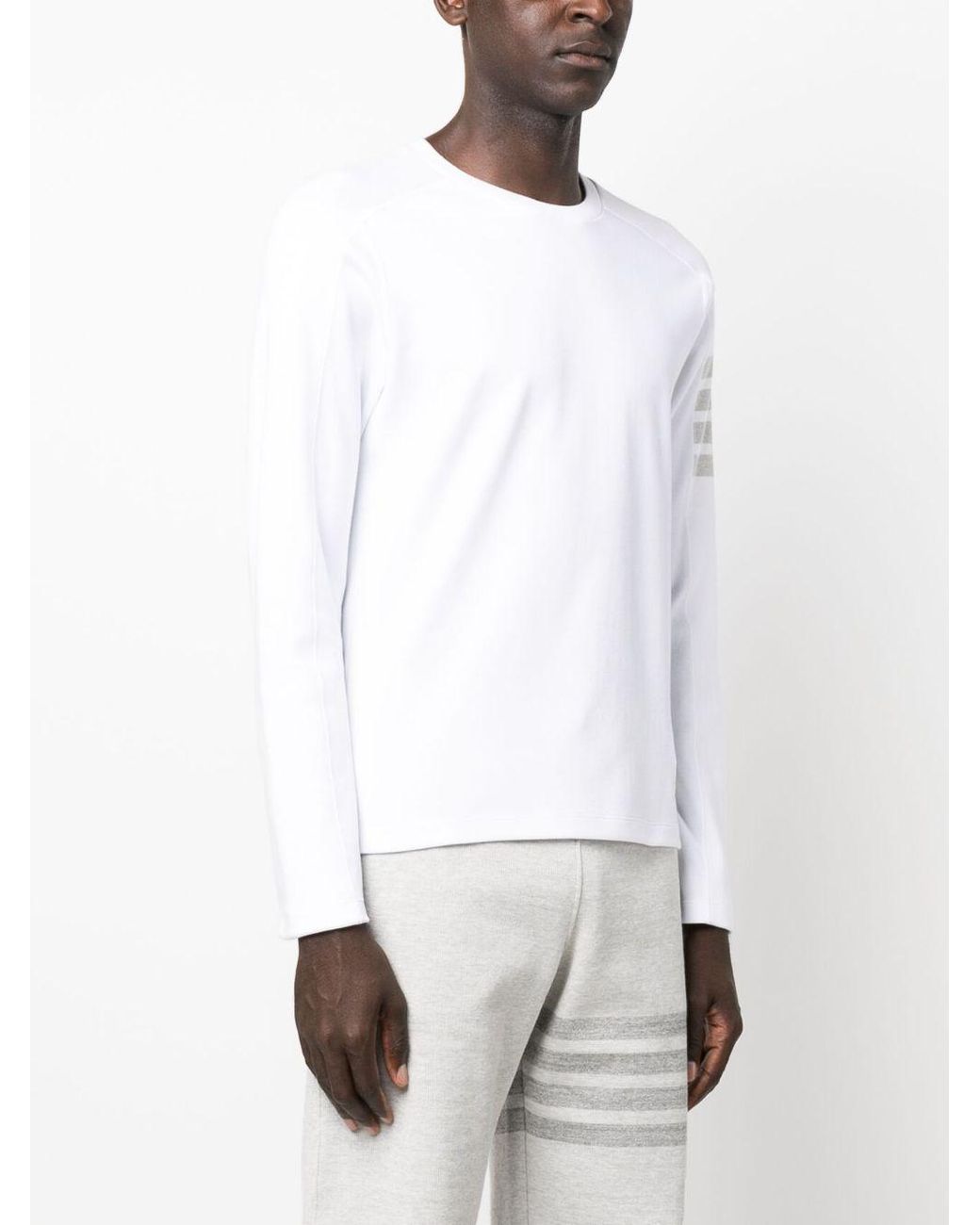 Thom Browne Gray 4-Bar Long-Sleeved T-Shirt for men