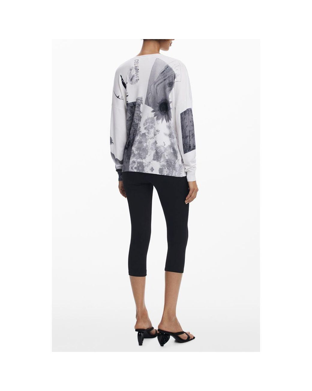Desigual Gray White Viscosa 's Jersey