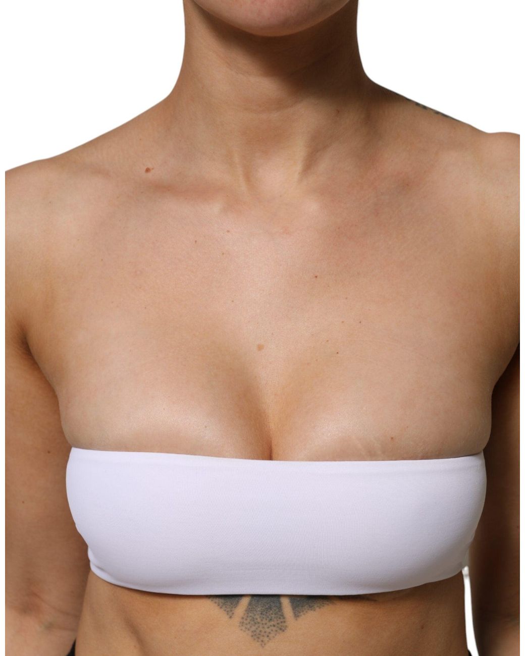 Dolce & Gabbana Black Nylon Blend Bandeau Strapless Tube Top