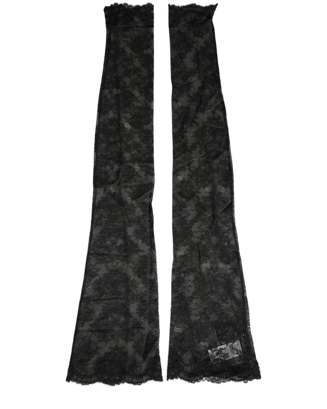 Dolce & Gabbana Black Floral Lace Nylon Stretch Knee High Socks
