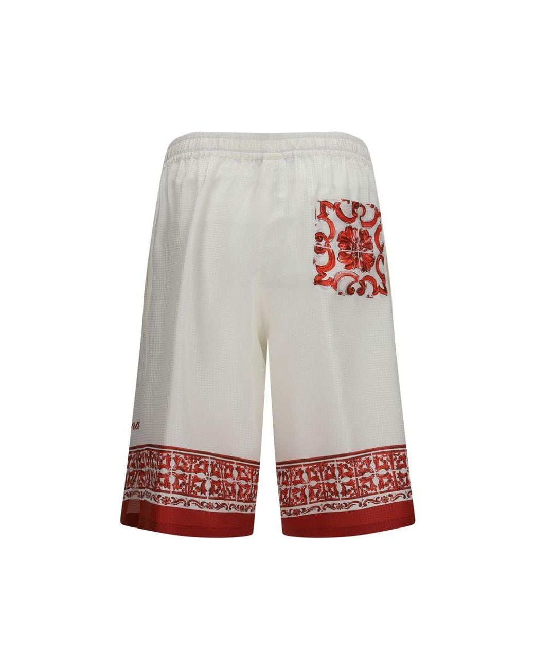 Dolce & Gabbana Gray Multicolor Silk Bermuda Shorts for men