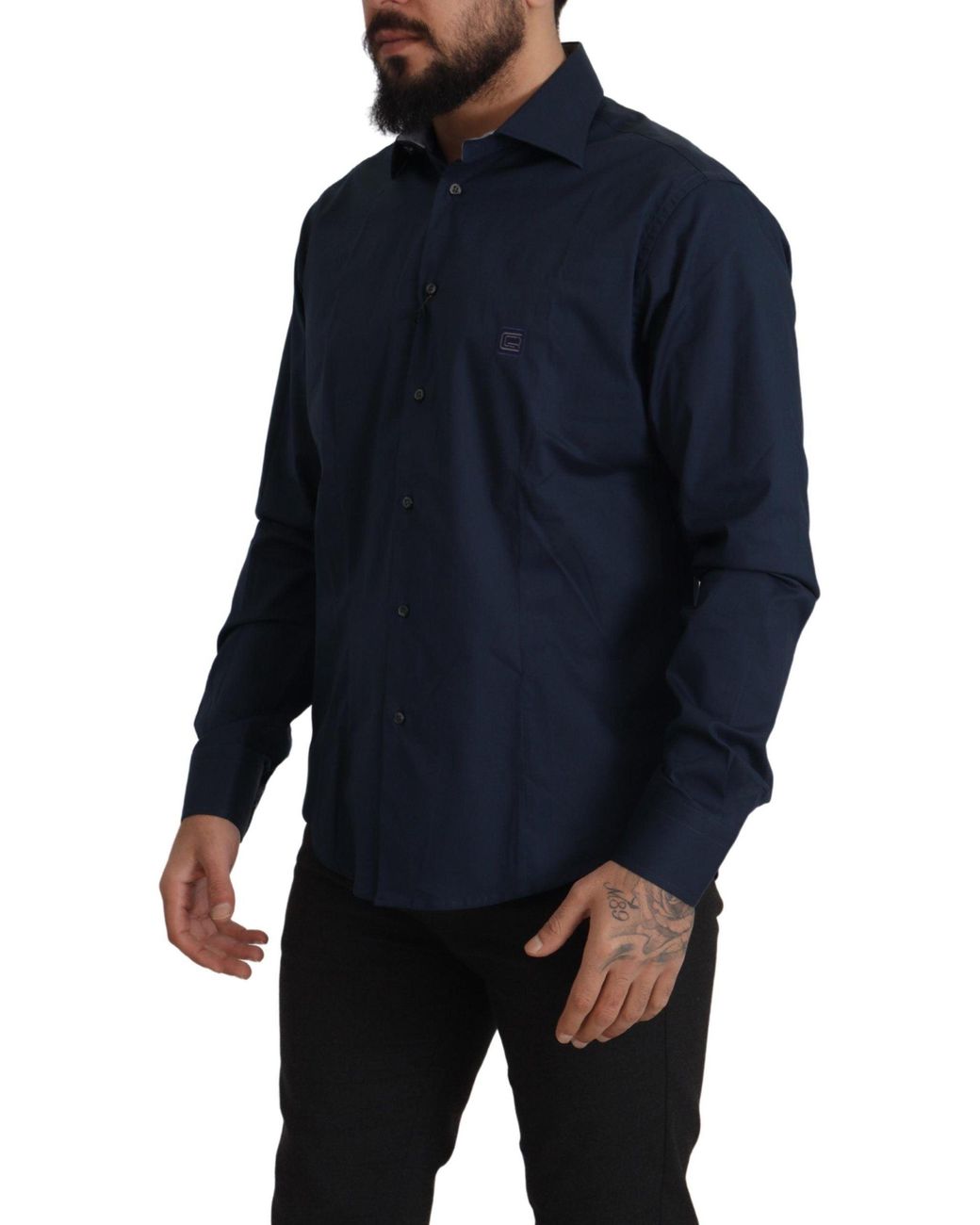 Roberto Cavalli Blue Elegance Cotton Dress Shirt for men